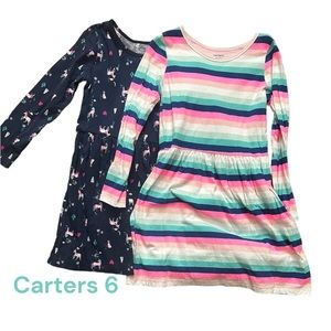 Lot of 2 Carters long sleeve dress Size 6 😉